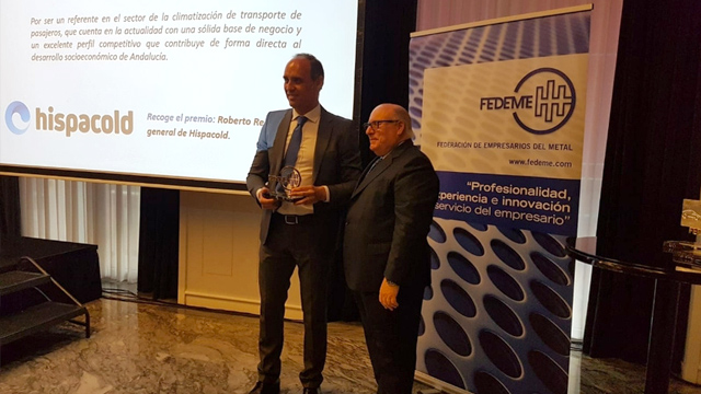 Hispacold, galardonada por Fedeme con el premio al ‘Liderazgo Empresarial en el Sector Metal 2018’