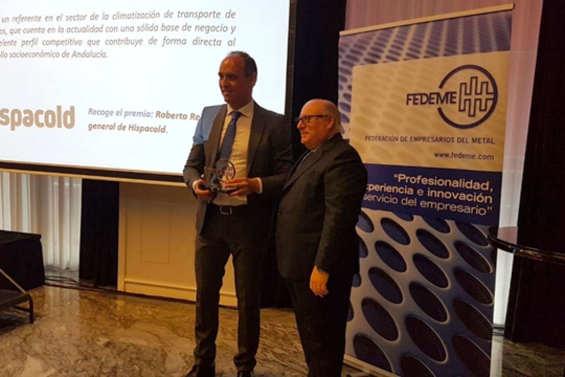 Hispacold, galardonada por Fedeme con el premio al ‘Liderazgo Empresarial en el Sector Metal 2018’